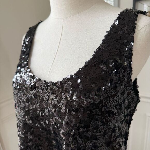 NWT Zara Knit Black Sequin Tank Top S - Picture 2 of 7